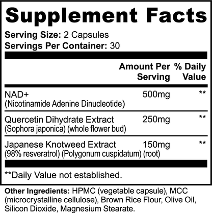 OMNIA Cell Regen - NAD+ con Resveratrol y Quercetina.